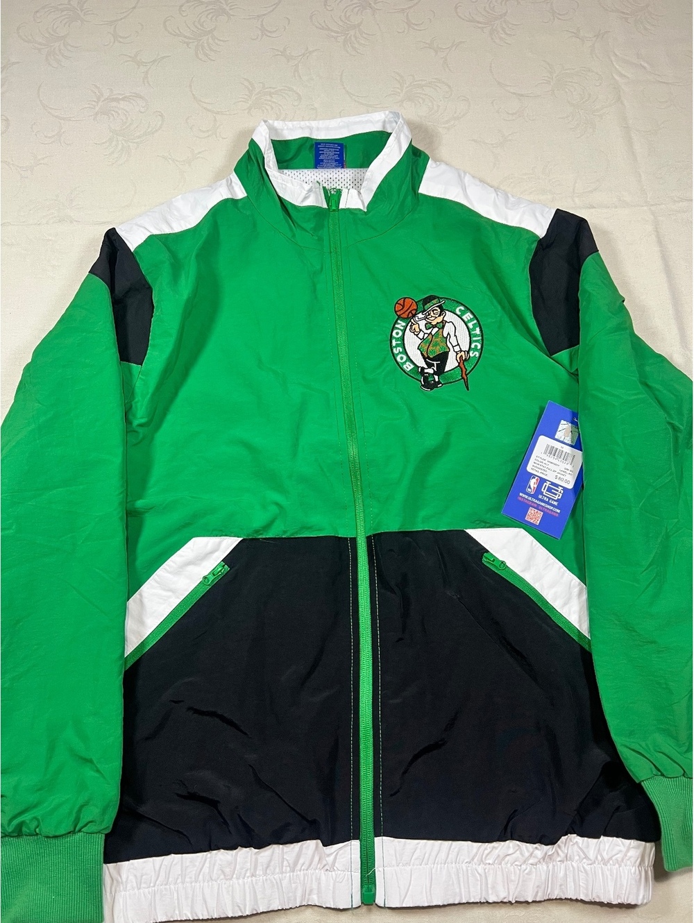 NEW Boston Celtics Ultra Game NBA Windbreaker Green Black Stitched Size Medium